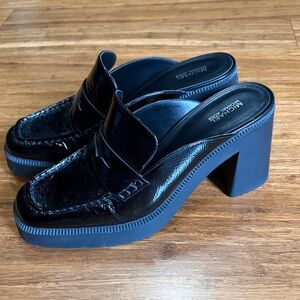 Michael Kors Black Patent Leather Mules